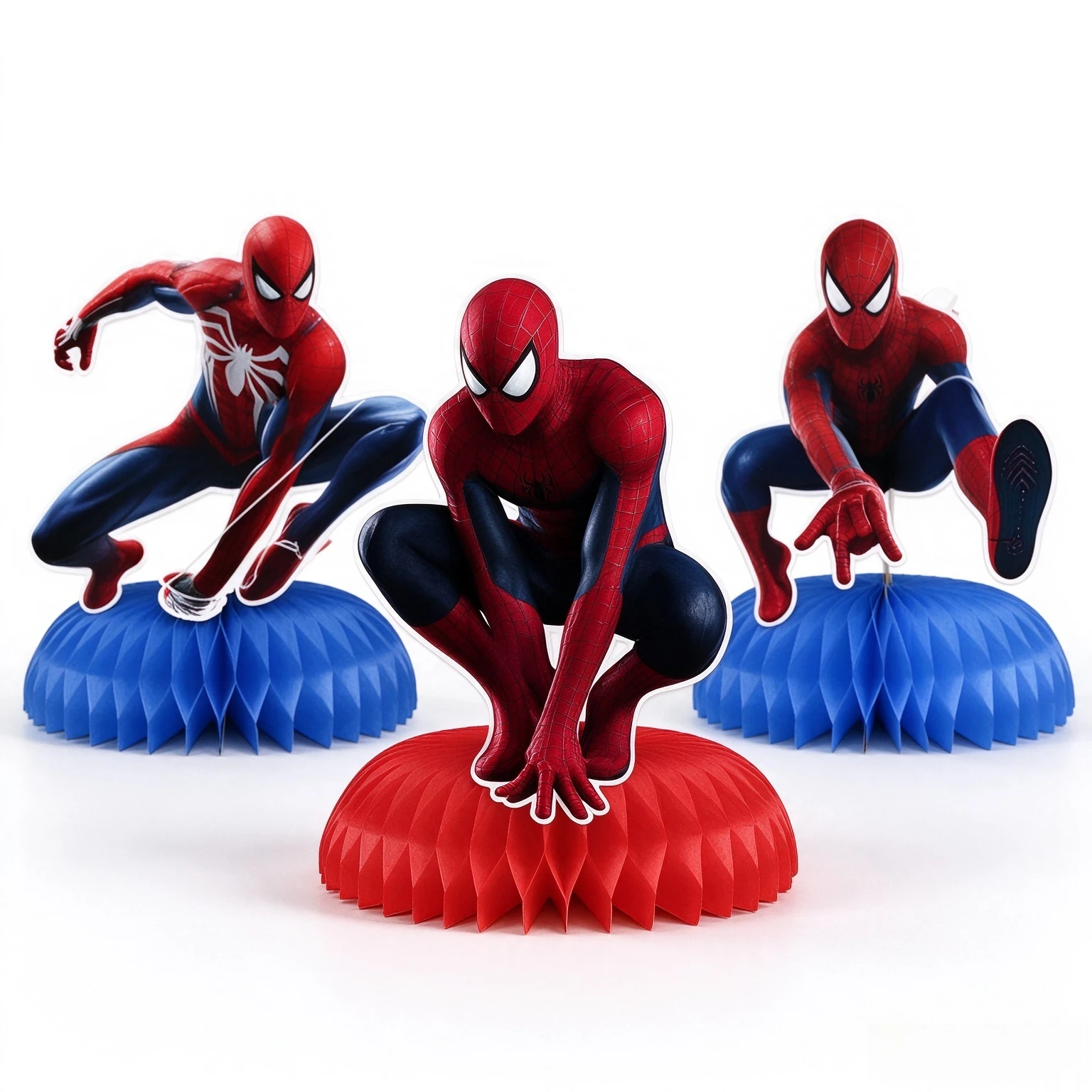 9Pcs Spiderman Honeycomb Centerpieces Table Toppers Birthday Party Table Decor Superhero Theme Party Supplies view 6