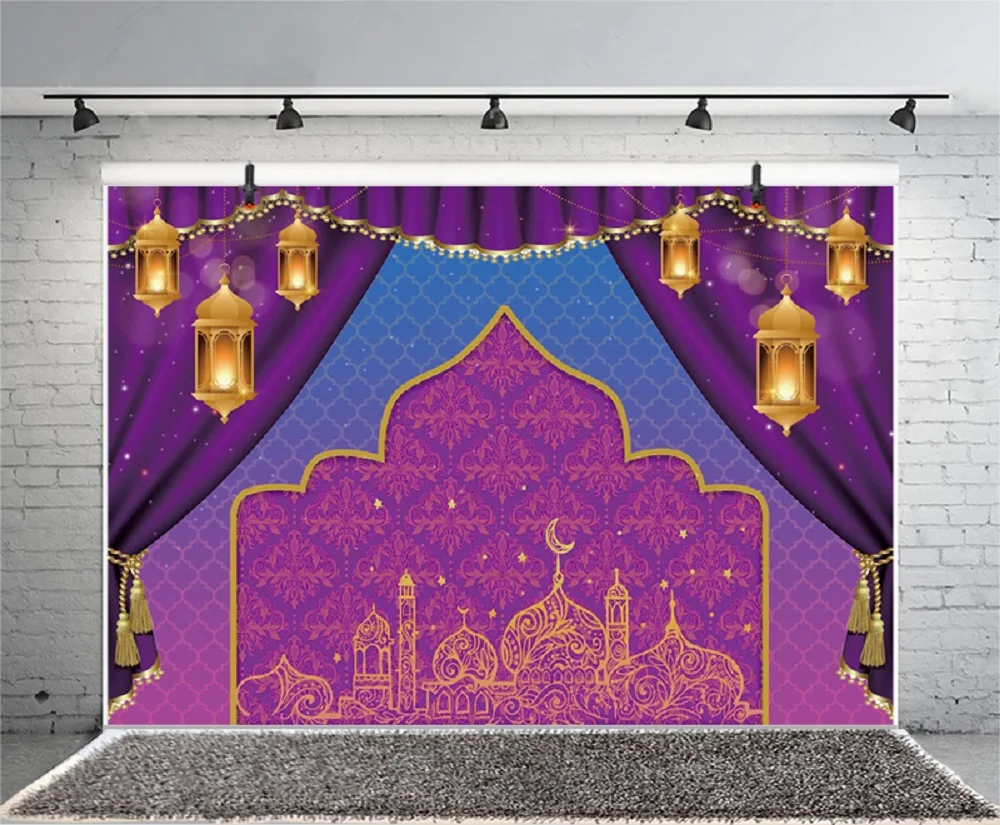 Aladdin Backdrop Arabian Moroccan Nights Princess Girls Birthday Party Magic Genie Indian Luxurious Photo Background Banner Prop