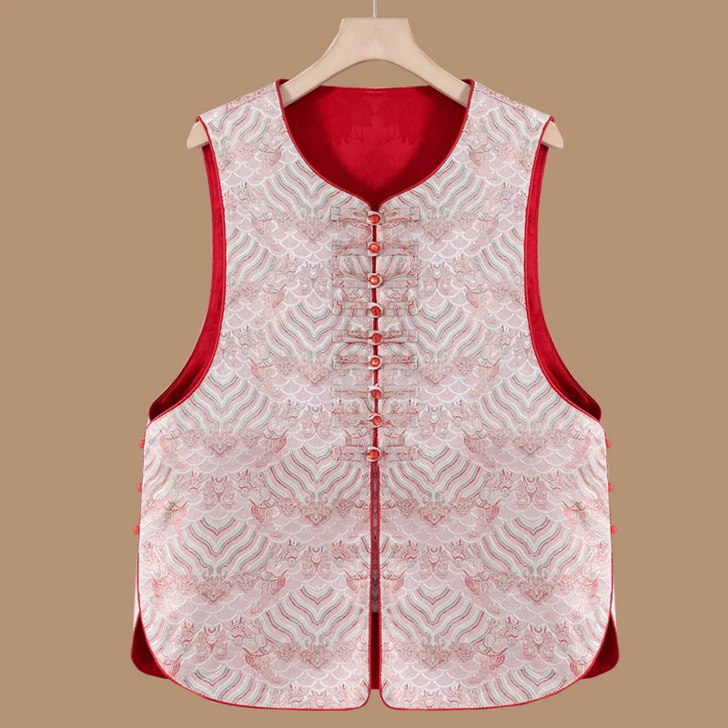 

Новый китайский женский жилет в стиле ретро на пуговицах, верхняя одежда с вышивкой, весенний модный свободный крой, круглый Ne