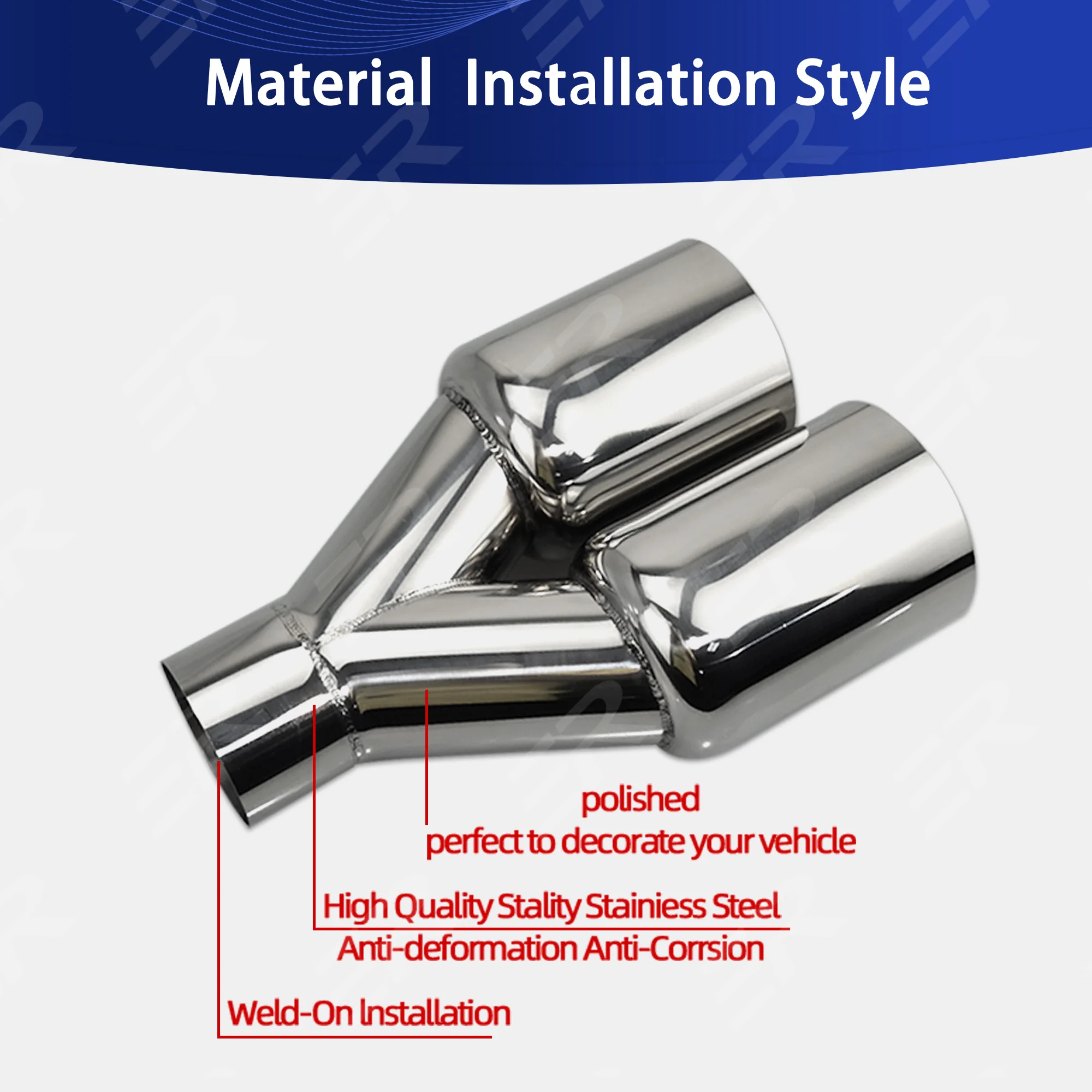 ER Exhaust tips stainless Dual Exhaust System Upgrade car Muffler tailpipe double Nozzle Modify