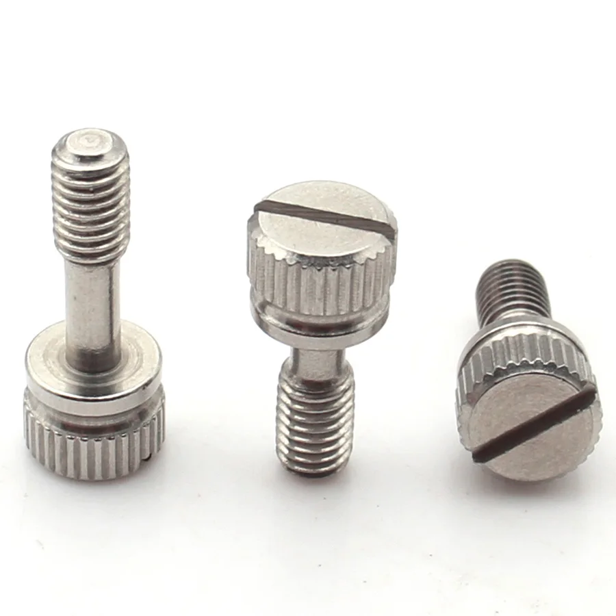 M2 M2.5 M3 M4 M5 M6 M8 304 Stainless Steel Knurled Captive Thumb Screws Slotted Cap Cylindrical Head GB839 Retaining Screw Bolts