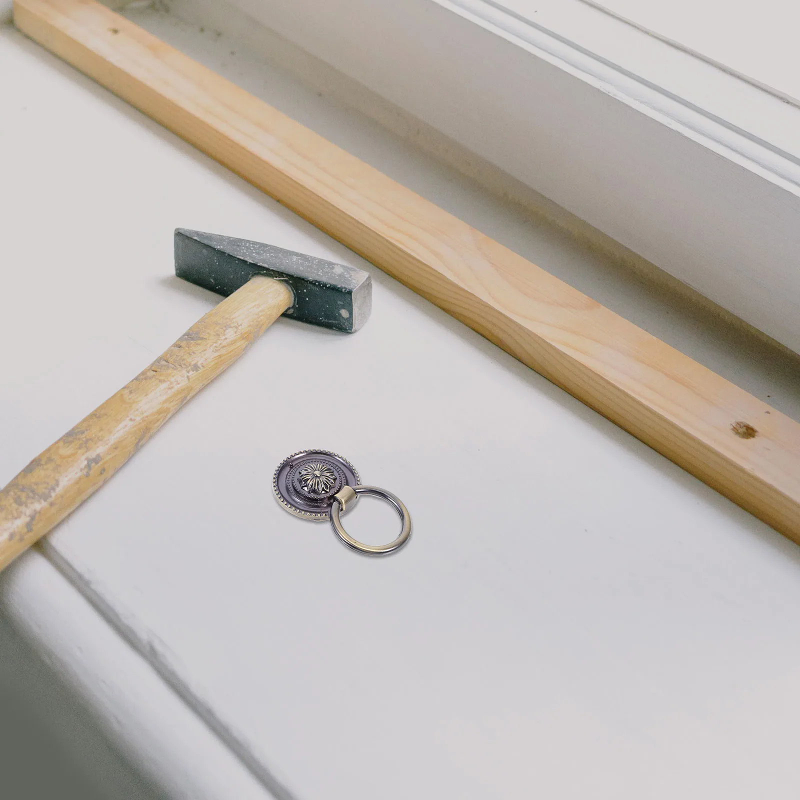 

5 Pcs Round Single Hole Pull Ring Vintage Handles for Cabinets Wardrobe Dresser Hardware Closet Furniture Pulls Knobs Drawer