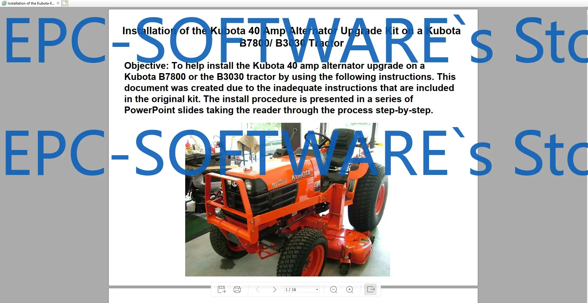 

Kubota Строительство, трактор и двигательная мастерская Услуги Оператор и руководство по запчастям DVD