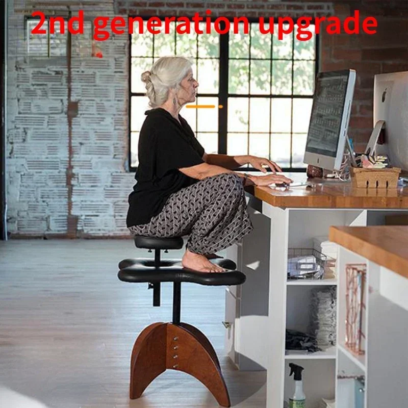 Cross Legged Chair Sitting Up and Down, Soul Sitting Up and Down, Wooden Leg Style Yoga Monkey Stool Furniture Muebles