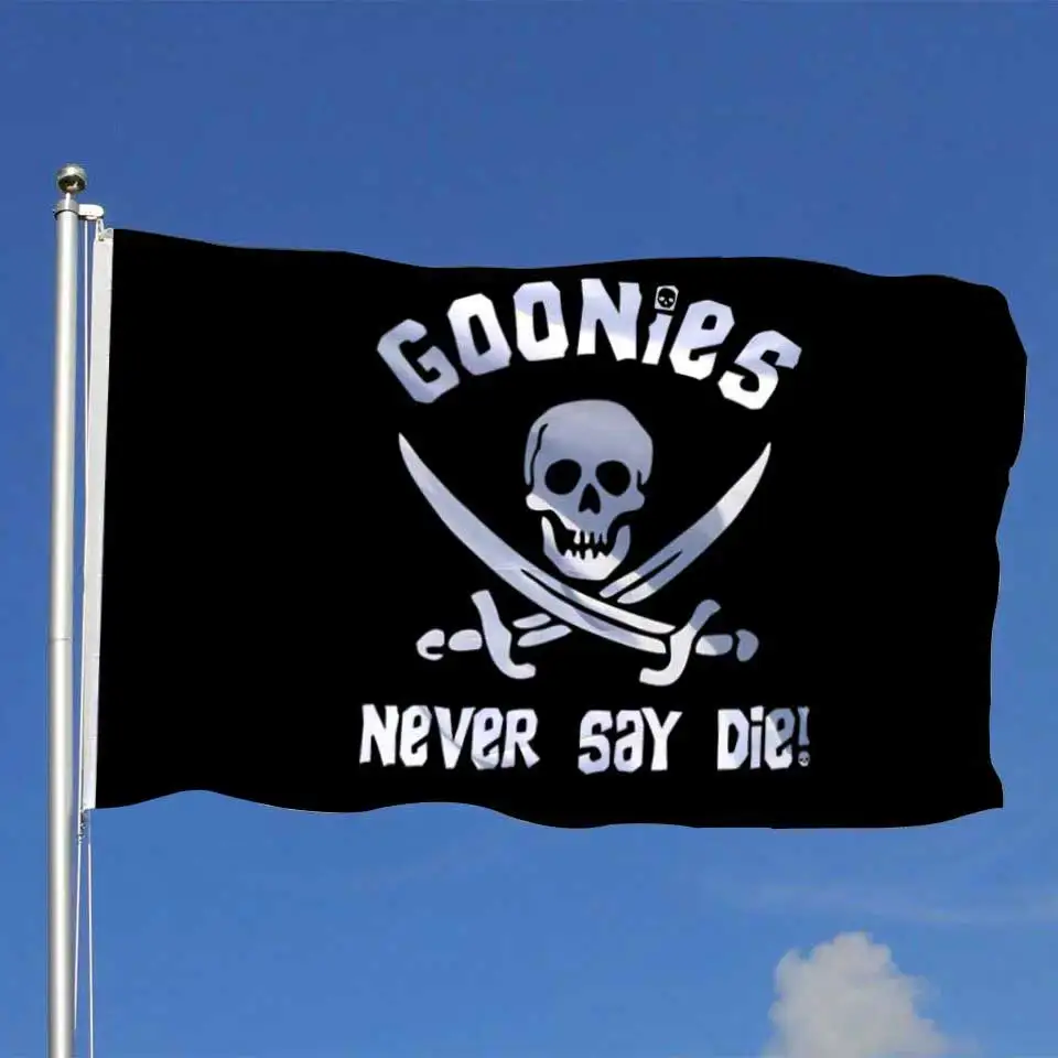 2x3fts 3x5fts GOONIES-NEVER SAY DIE Flag Tapestry Banner For Indoor Outdoor Decoration, Home Decor, Outdoor Decor, Yard Decor
