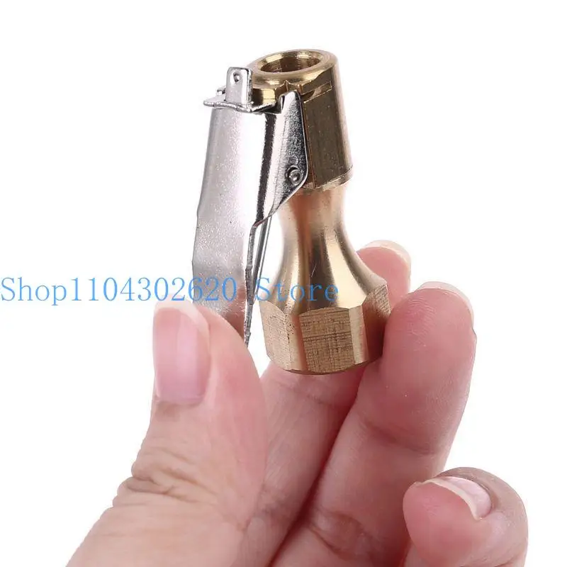

652F Air Chuck 1/4 inch Heavy Duty Open Straight Lock On Tire Chuck with Clip for Inflator Gauge Compressor Accessories