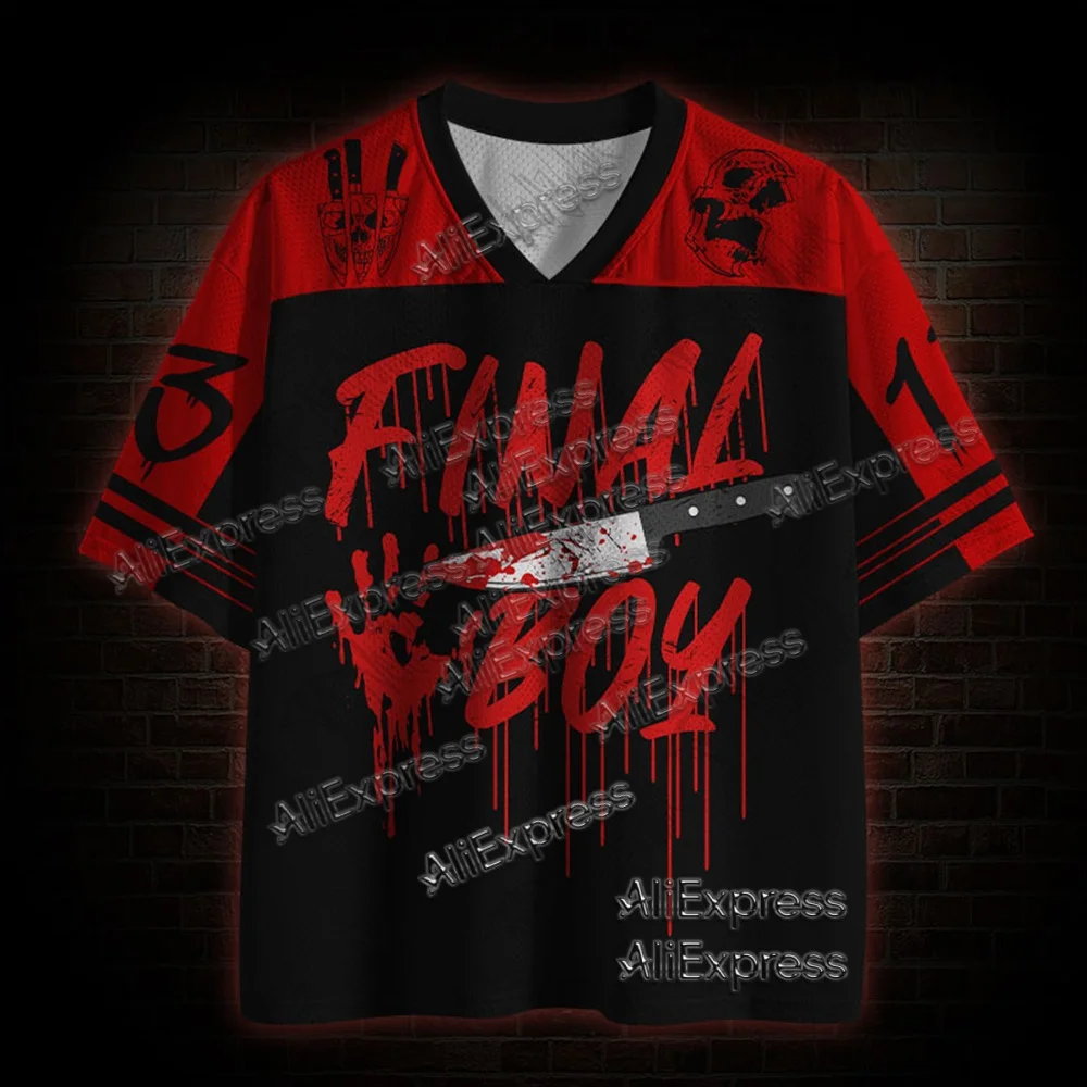 Hot Selling Street Fashion Quick Drying Mesh Sportswear, Adult and Children's V-neck Breathable T-shirts, Horror Movie Series