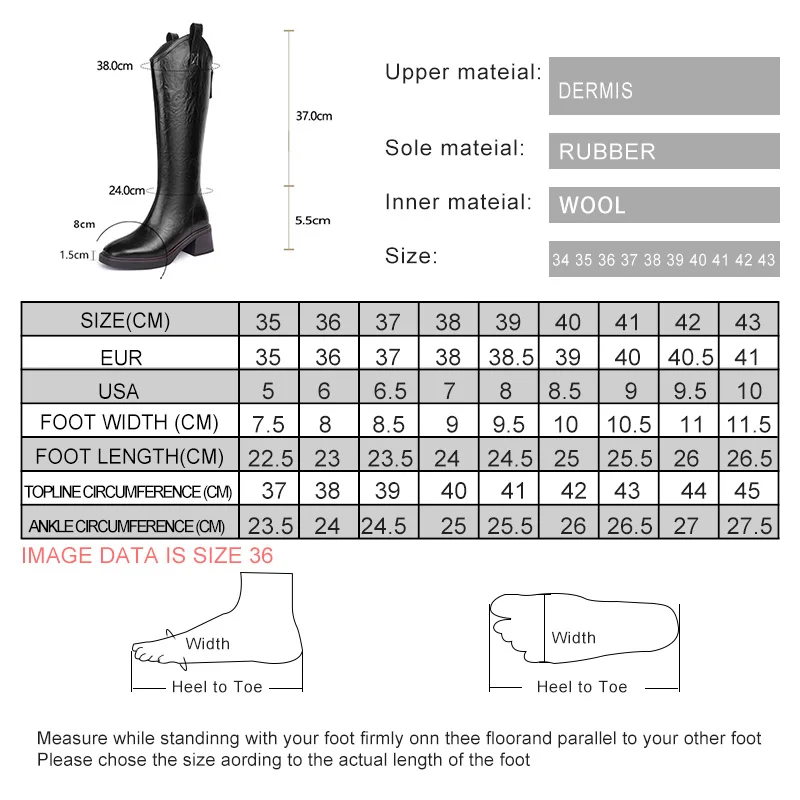 DIMANYU Long Boots Women's Genuine Leather Winter 2024 New Natural Wool Female Boots Fashion Western Cowboy Boots Ladies