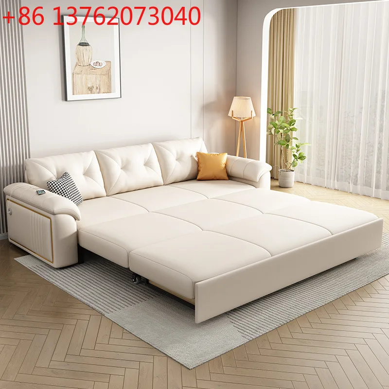 2025 أريكة سرير المشاهير على الإنترنت الجديدة شقة صغيرة فرنسية رومانسية كريمية الرياح الجلوس والاستلقاء قابلة للطي ذات غرض مزدوج