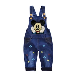 Baby Mickey Denim tuta bambini autunno neonato pagliaccetti bambino bavaglino pantaloni bambini neonato pantaloni per bambino bretella Jeans