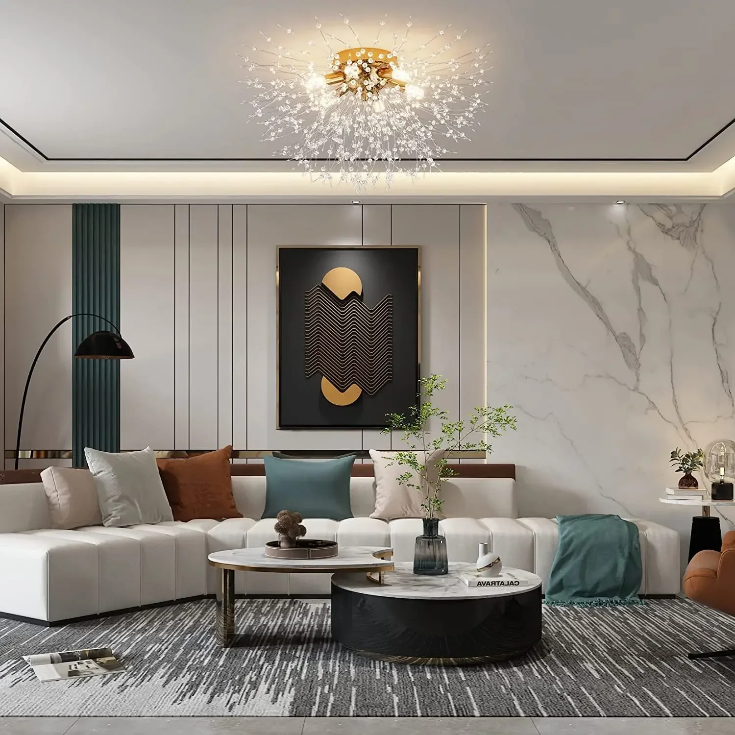 

Modern LED chandelier Luxury Living Room Crystal Dandelion Firefly Bedroom Light Lighting Ceiling Pendant Lamp Home Decoration