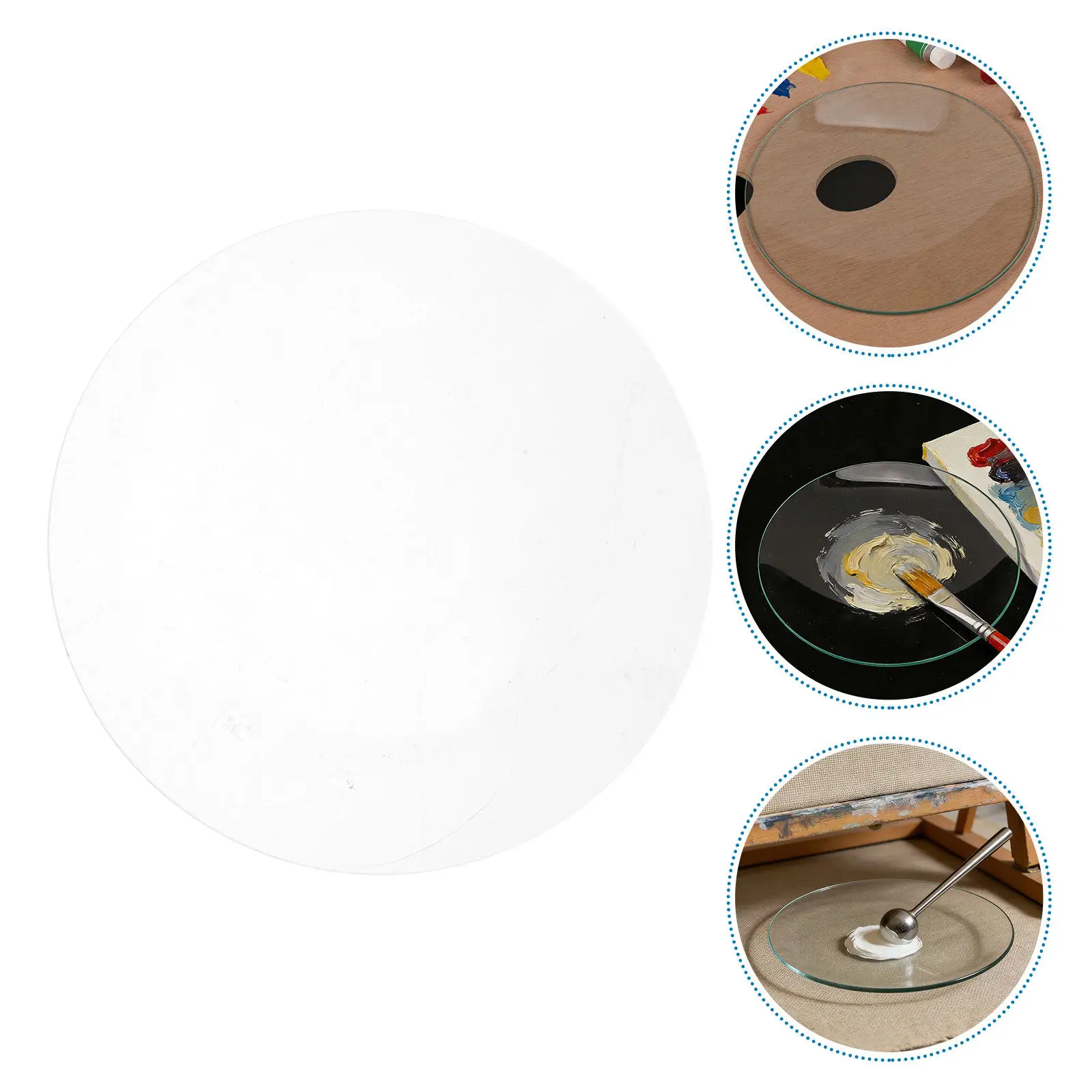 4Pcs Frosted Glass Grinding Slab Artist Palette Nonabsorbent Pigment Mulling Plate for Oil Watercolor Gouache Paint Making Tools