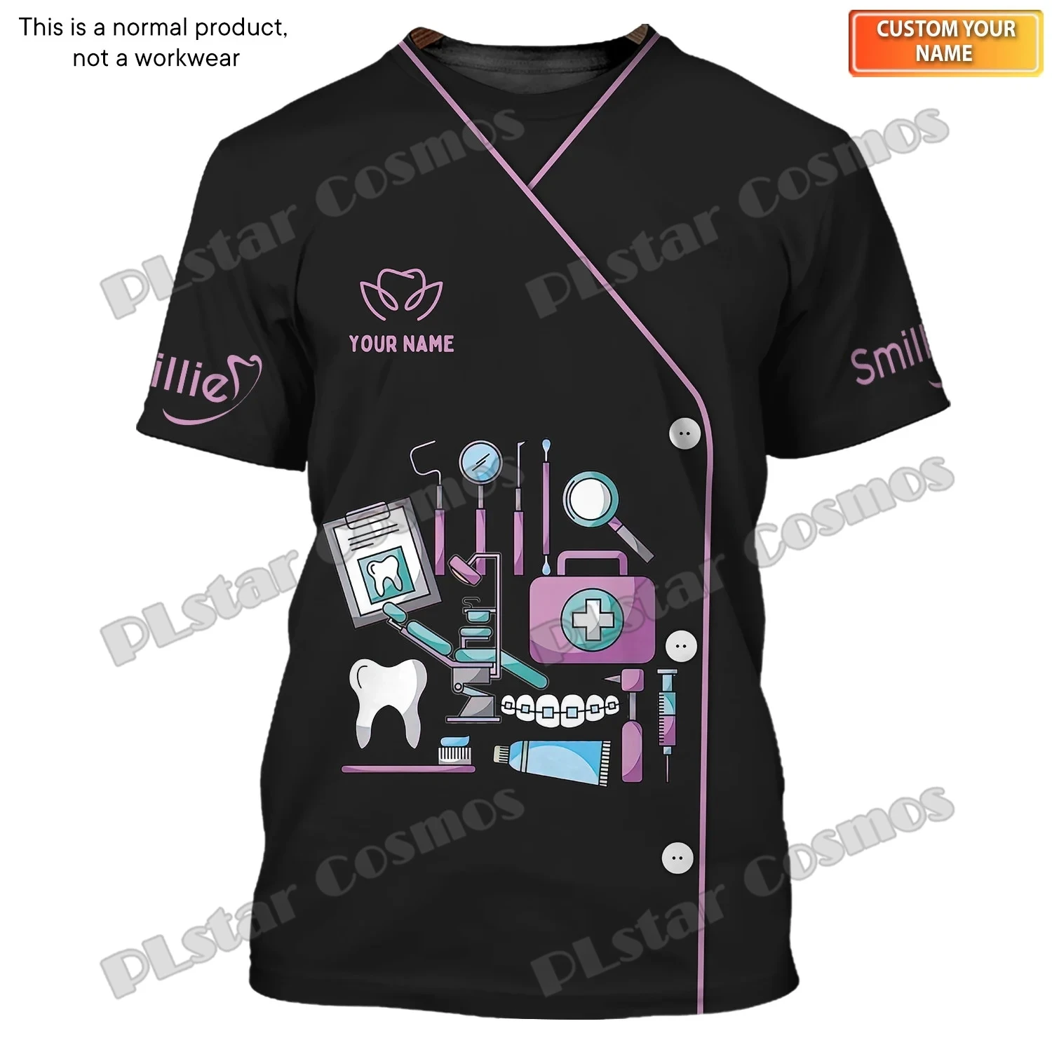 2023 Summer Latest Mens t shirt Dentist Pattern Personalized Name 3D Printed Dental Tshirt Unisex Casual Cool Tee Shirt DW210