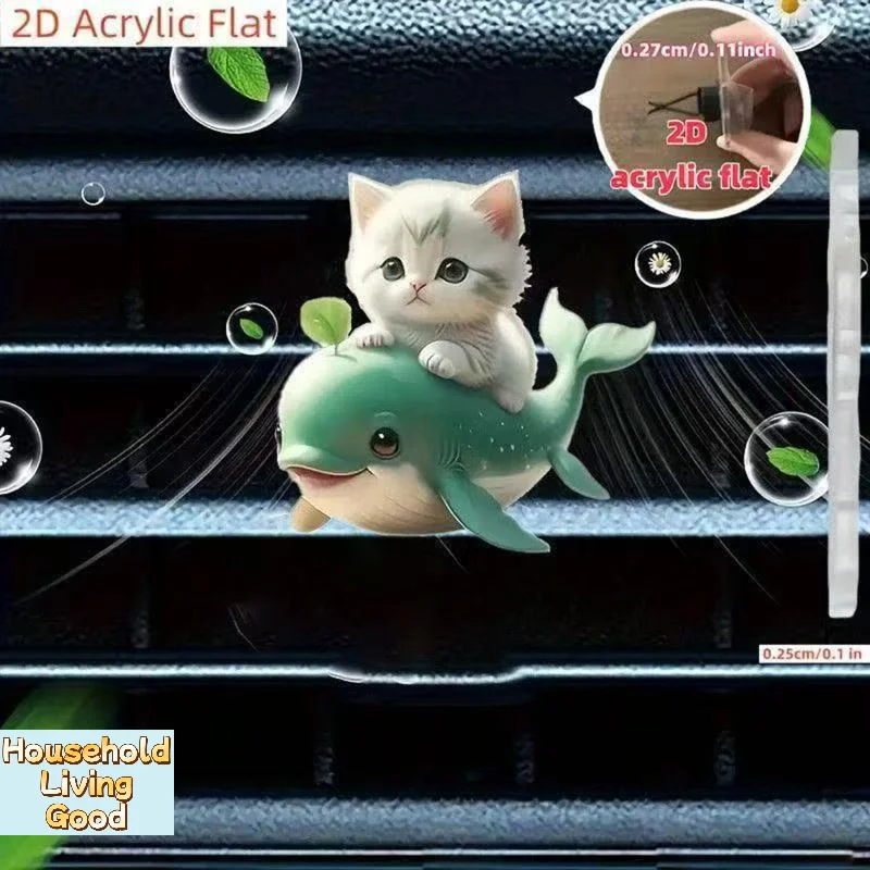【Car Air Outlet Cute Cat Aromatherapy Air Freshener Clip Automotive Elegant Deodorant Fresh Accessory Long-lasting Interior】