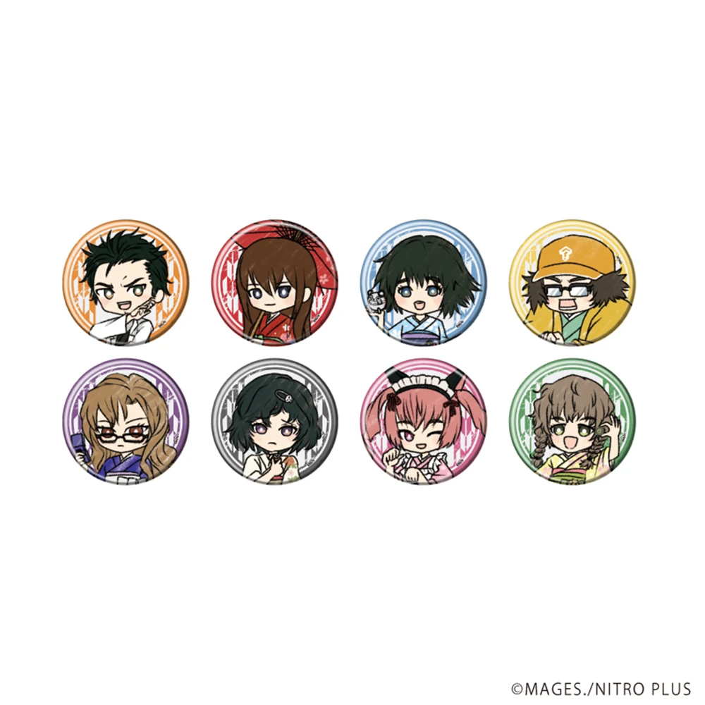 เข็มกลัดคอสเพลย์อนิเมะ Steins;Gate โอคาเบะ รินทารุ มาคิเสะ คุริสึ ชิอินะ มายูริ ขนาด 58 มม. ทำจากแผ่นเหล็ก SPTE ของขวัญคริสต์มาส