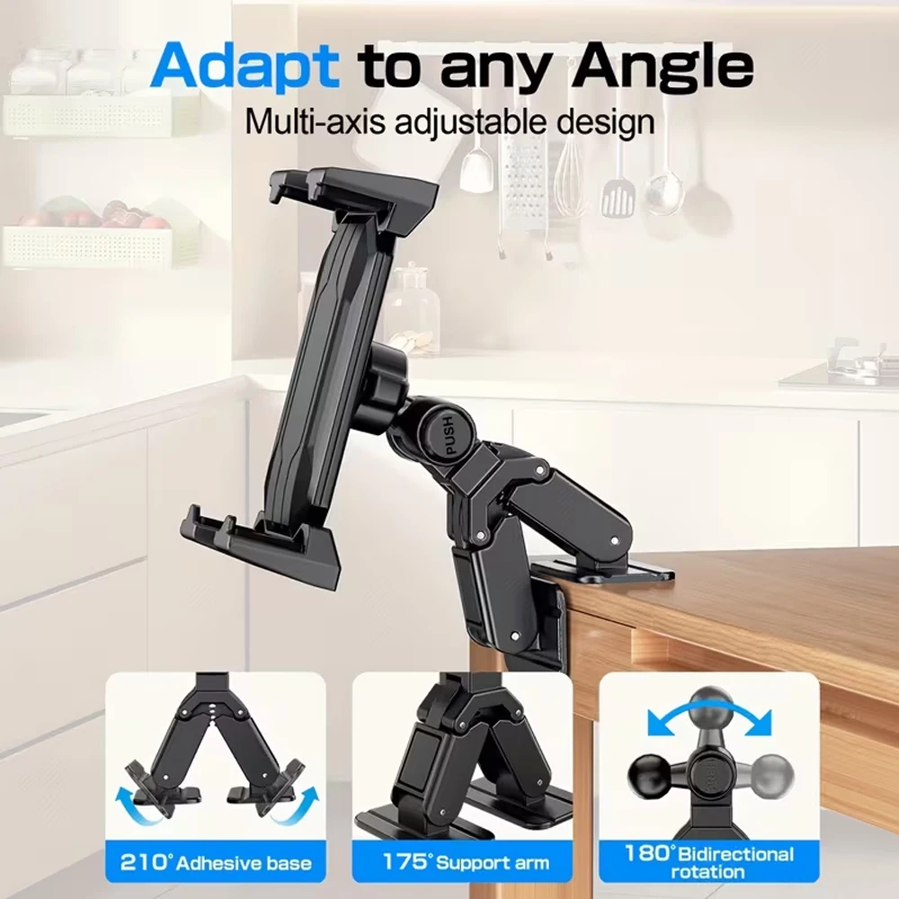 360 Degree Rotation Tablet Stand Phone Holder Car Dash Desk Wall Desktop Self Adhesive Base Cellphone Support Bracket Accessory