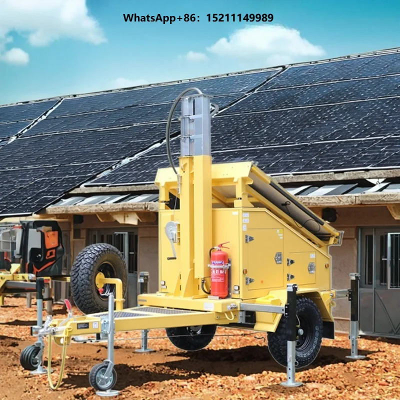 Solar Power Generator 10kw of  Solar Trailer  Solar Surveillance Trailer
