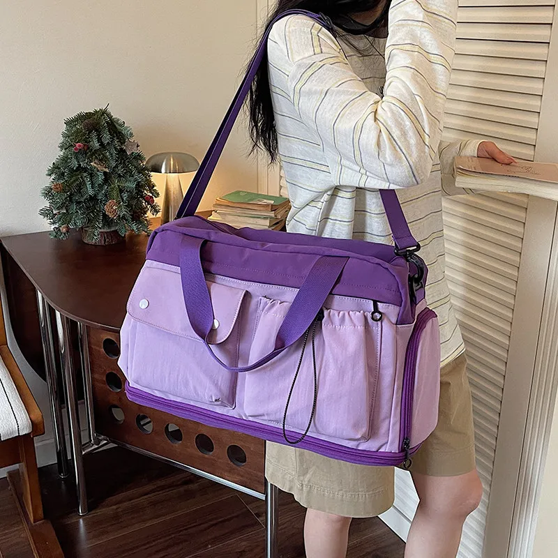large-capacity-travel-bag-women's-shoulder-bag-waterproof-handbag-for-short-business-trips-versatile-travel-bag-lightweight