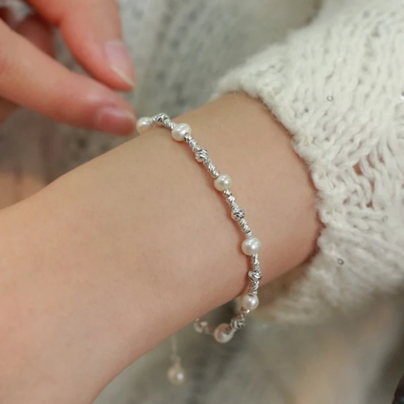 Hengsheng 5-6mm Baroque Freshwater Pearl Bracelet 18cm Length Adjustable Pearl Bracelet Jewelry Gift 2025 New Arrivals