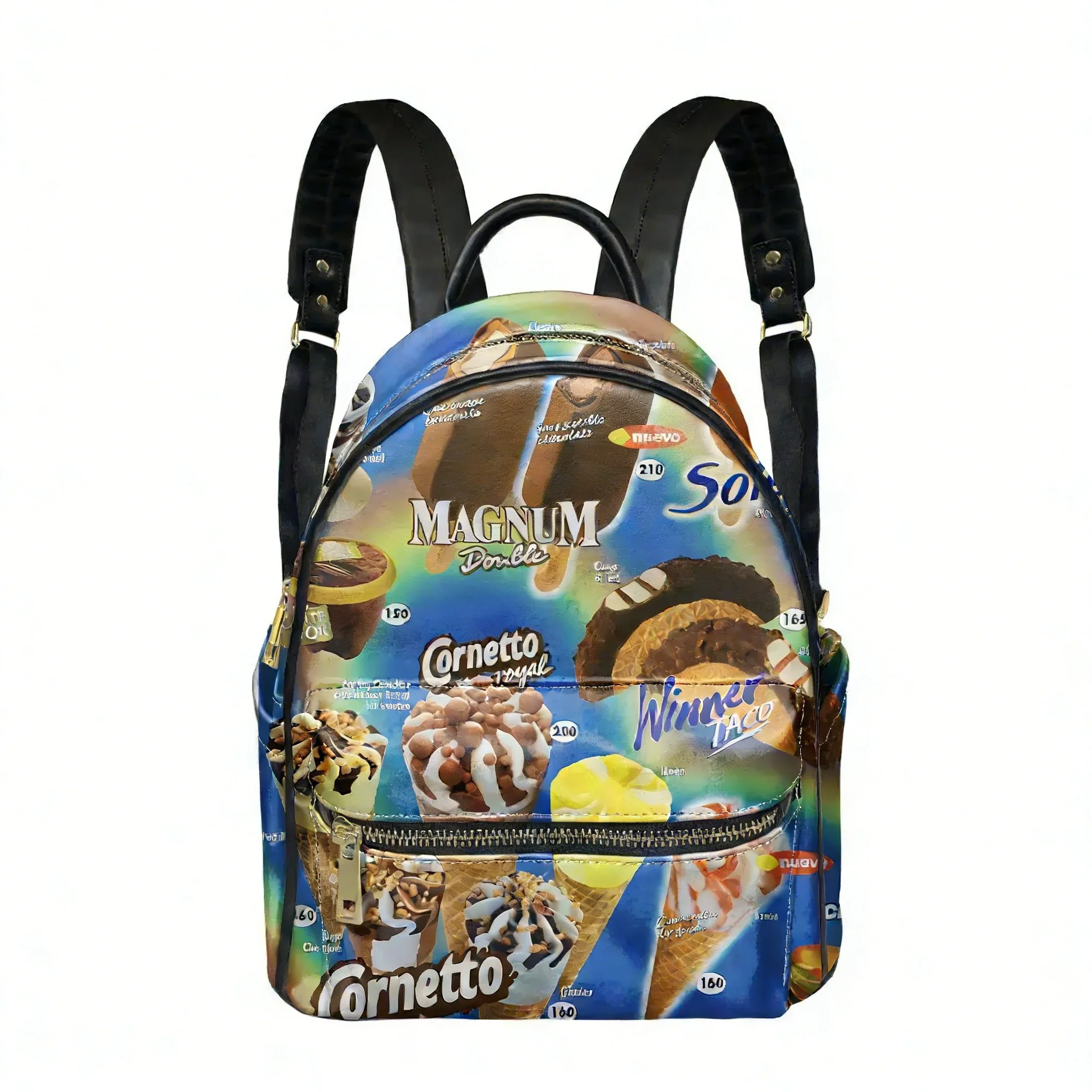 Ice Cream Backpack Womens Mens Knapsack Customized Text Image Double Shoulder Bag Business Travel Bookbag Rucksack Gift Daypack