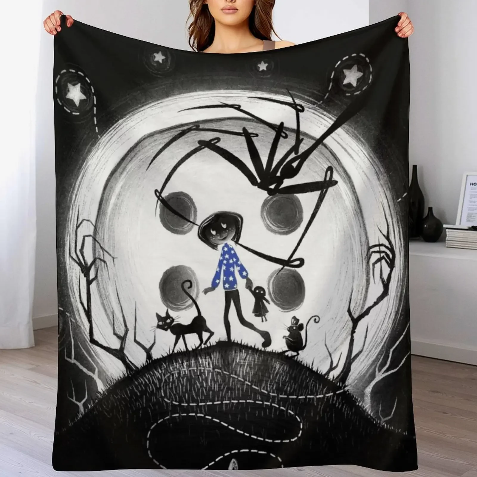 Behind The Door Throw Blanket Easy Care Comfortable Blanket for Couch