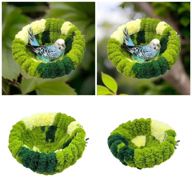 Warm Plush Bird Nest สำหรับ Parrot ฤดูใบไม้ร่วงฤดูหนาว Bird Cage Nest Birdcage Breeding Nest สัตว์ขนาดเล็กพักผ่อนเตียงสำหรับ