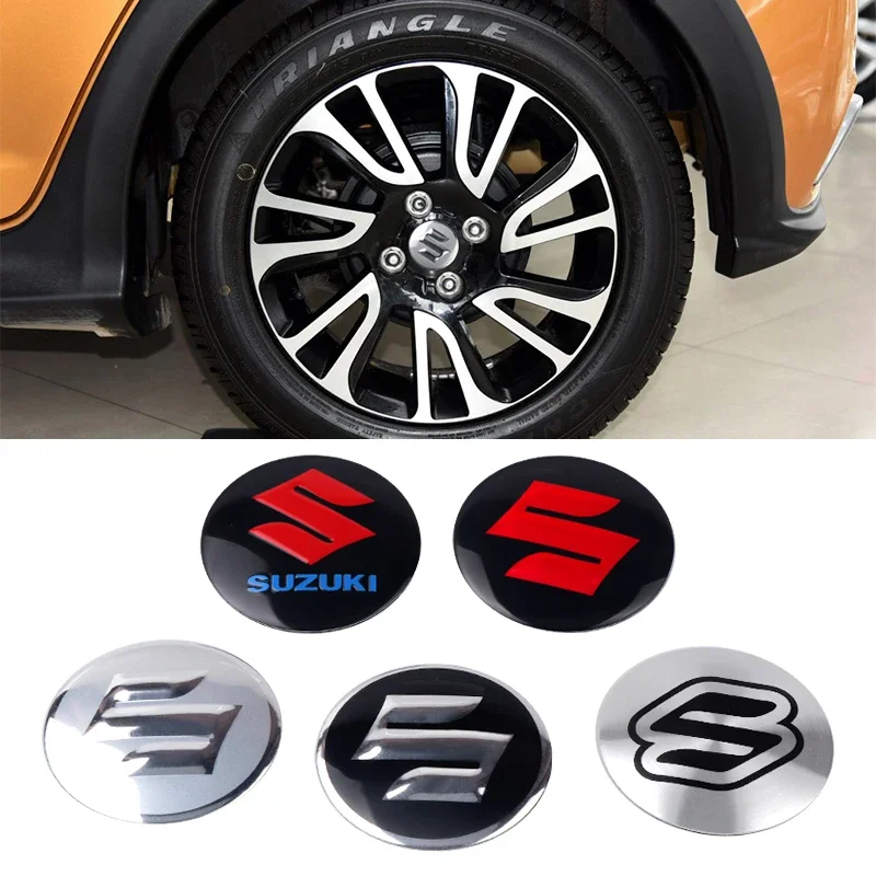 80pcs 56mm Aluminum Car Badge Wheel Center hub Caps Covers Sticker for Suzuki Grand Vitara SX4 Swift Jimny Kizashi Liana Wagon