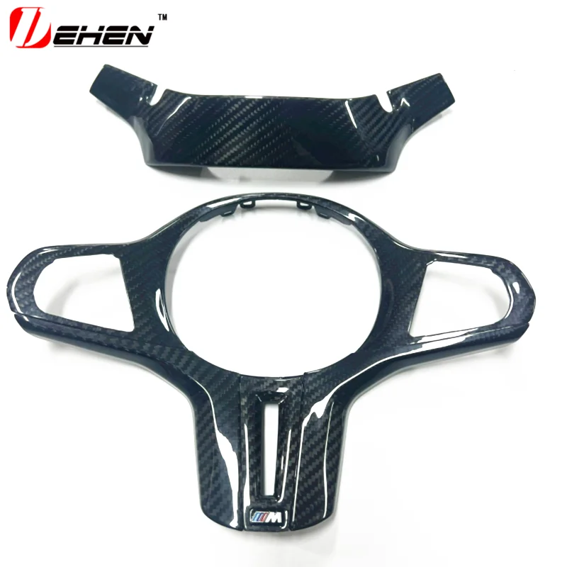 Fit For  M2 M3 M4 M5 G80 G82 G83 G87 F95 F96 F97 F98 X3M X4M X5M  Carbon Fiber Car Steering Wheel Panel Decoration Cover Trim