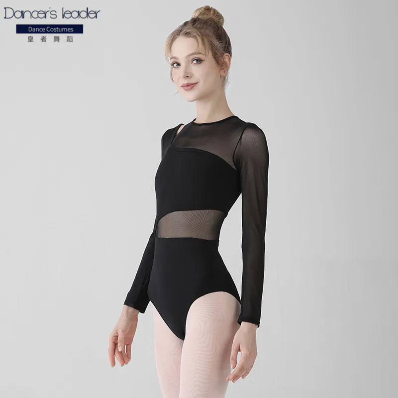 Ballet Costume Leotard for Womanly Style Lace Splicing One-piece Exercise Suit Gymnastics Leotard Tights Performance Dress