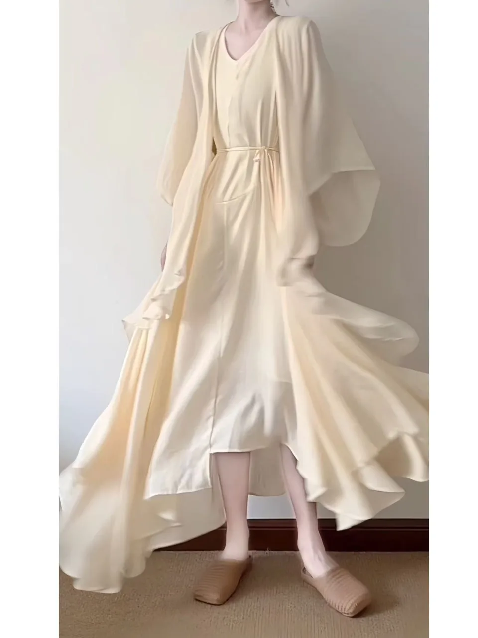 Coupe ample Protection solaire Cardigan ouvert Batwing Sve mince ourlet irrégulier couvrir vêtements d'extérieur été trajet Sle irt