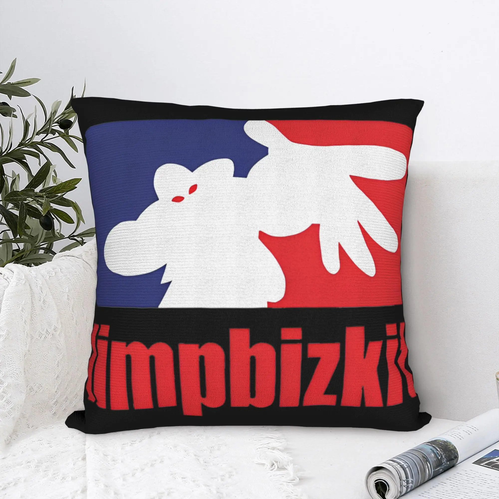 Limp Bizkit LOGO Square Pillowcases Polyester Home  Metal Band Rap Rock Cushion Cover Cool Home Decoration Pillow Cover 45*45