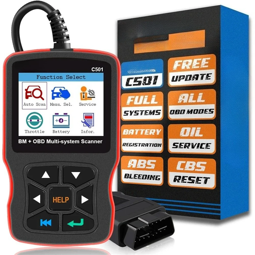 C501 OBD2 Scanner Fit for BMW Mini EPB ABS SRS DPF Oil Reset All Systems Car Scan Tool OBDII Diagnostic Code Reader