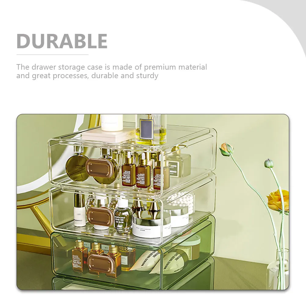 

Transparent Storage Box Boxes Drawers Plastic Desktop Organizer Versatile Case Jewelry with