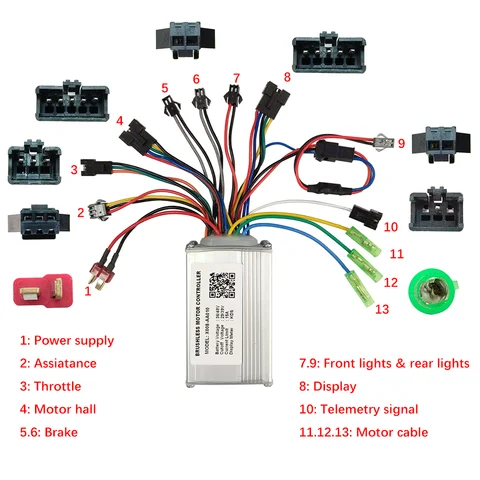 Contrôleur de moteur sans balais X008-AA010 36V/48V 15A, contrôleur de vitesse pour protocole KDS, Scooters électriques, vtt, accessoires de vélo électrique