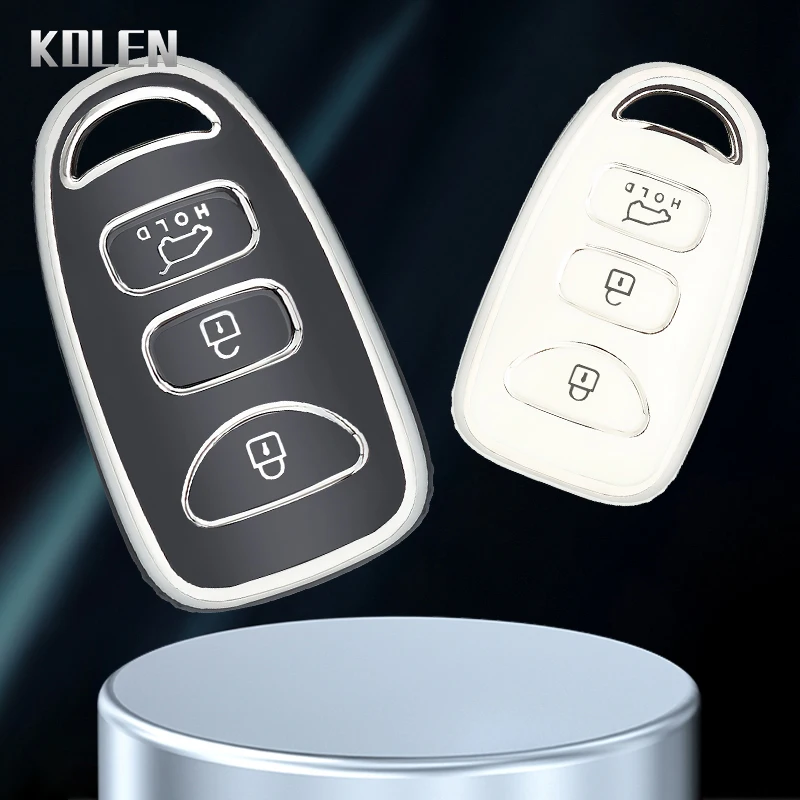 Mode TPU Auto Remote Key Case Cover Anhänger für Hyundai Tucson Santa Fe i10 ix25 Grand Stareks 3-Tasten-Schutzhülle