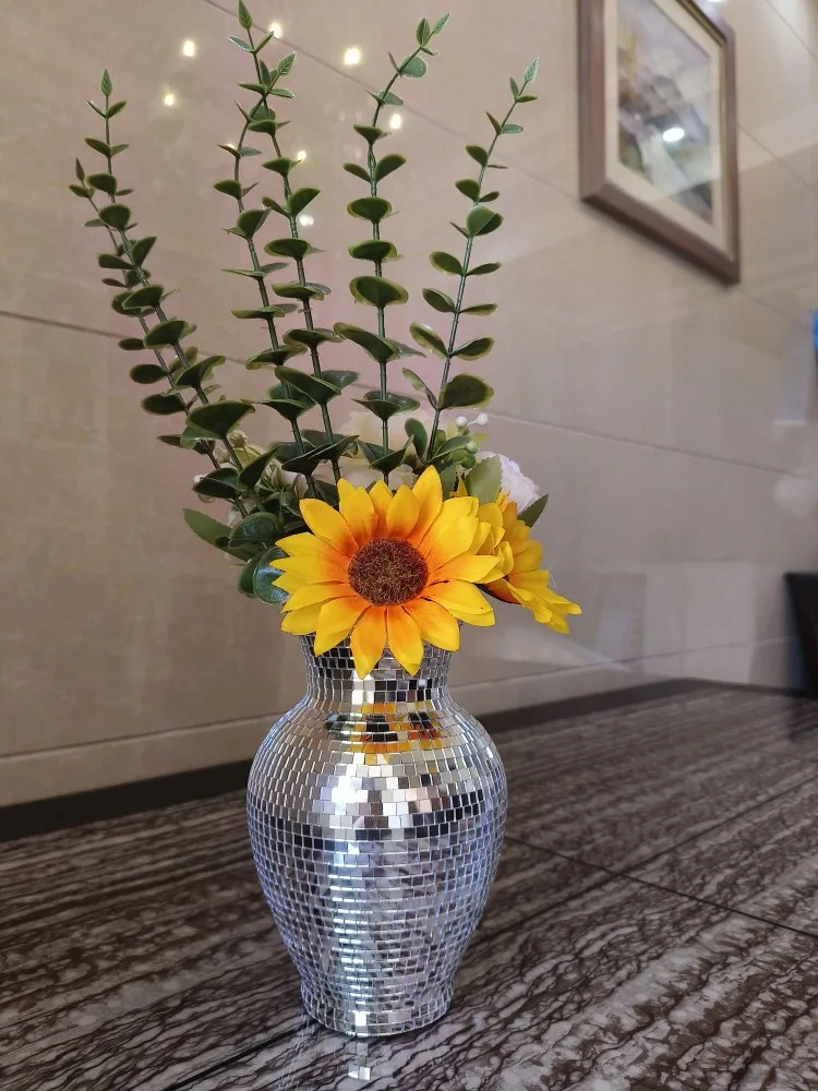 Light luxury glass Mosaic vase Hydroponic flowers dried flower arranger decoration living room table decoration home