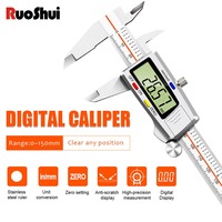 RuoShui 5150S Digital Vernier Caliper Stainless Steel Electronic 150mm 6inch LCD Carbon Fiber Gauge Height Measuring Instruments