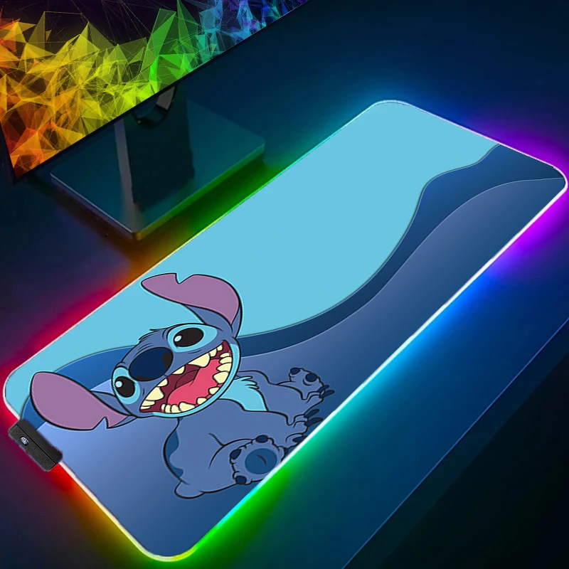 Large Mouse Pad S-stitch RGB Gaming Accessories Gabinete Gamer PC Computer Desk Mat Backlight Keyboard Tablet Mousepad LED