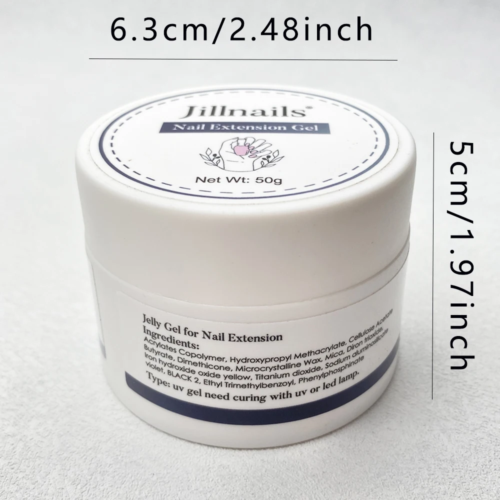 Jillnails 50g Gel Jelly Builder Gel para Extensão de Unhas Gel Creme Macio Duro UV Led 50ml