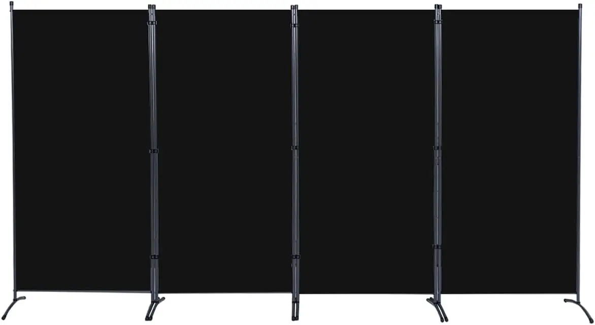 

4 Panel Folding Privacy Screens, 6 FT Tall Wall Divider with Metal Frame, Freestanding Room Divider for Office Bedroom Study (4