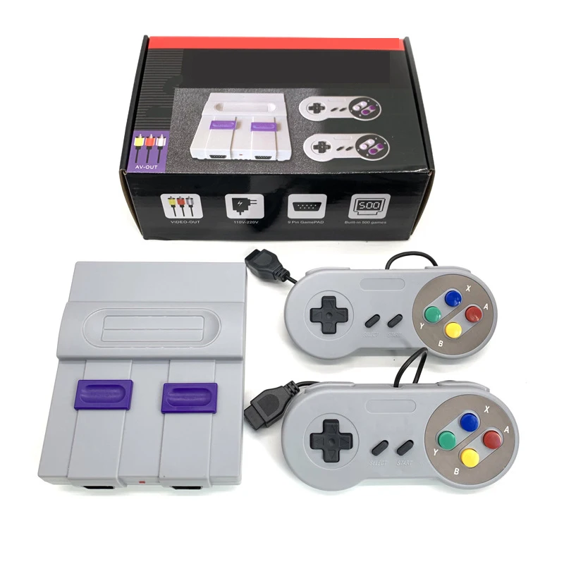 SNES500 Mini NES Retro Classic Video Game Console PlayStation Portable 2 FC Game Console AV TV Game Player مع وحدات تحكم مزدوجة #1