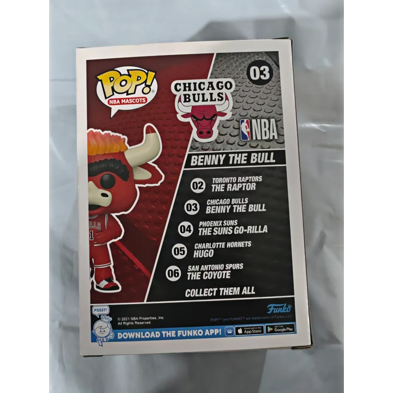 Original FUNKO POP NBA Chicago Bulls Mascot BENNY THE BULL Collectible Figure #03 Basketball Series Collectible Model Figure - view 3