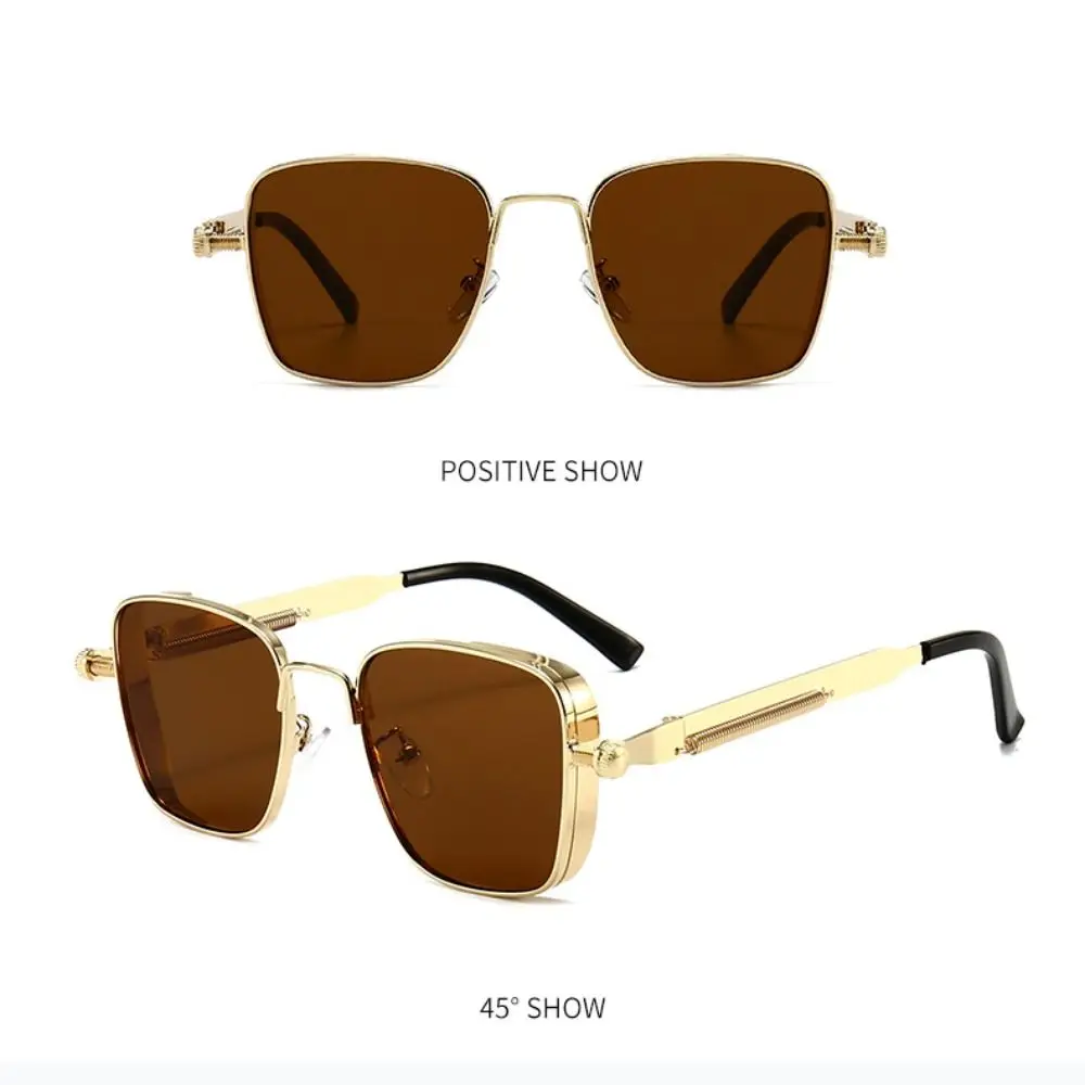 

Punk Metal Frame Sunglasses Anti-UV 400 Eye Protection Eyewear Street Photos Decoration Travel Accessories Retro Sunglasses