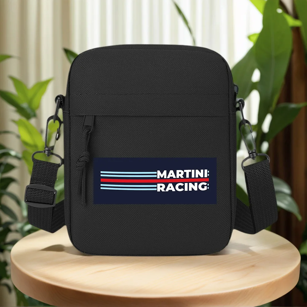 RACING,stripes,red,white,and blue Men Crossbody Bag Single Shoulder Women Cartoon Anime Film Printing Design Unisex