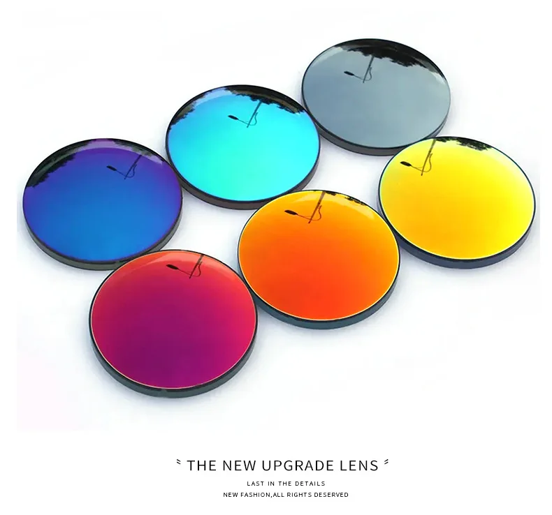 Vcka 1,56 1,61 1,67 polarisierte uv400 verschreibung pflicht ige myopie optische sonnenbrille linse asphärische brillen gläser spiegel bunte beschichtung – Detail 1