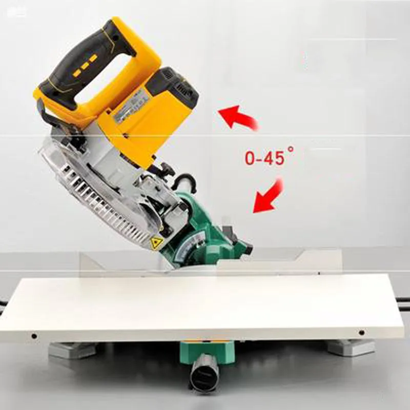 7-inch rod miter saw with extended guide rail multi-function miter 45 degree woodworking tool aluminum sawing machine