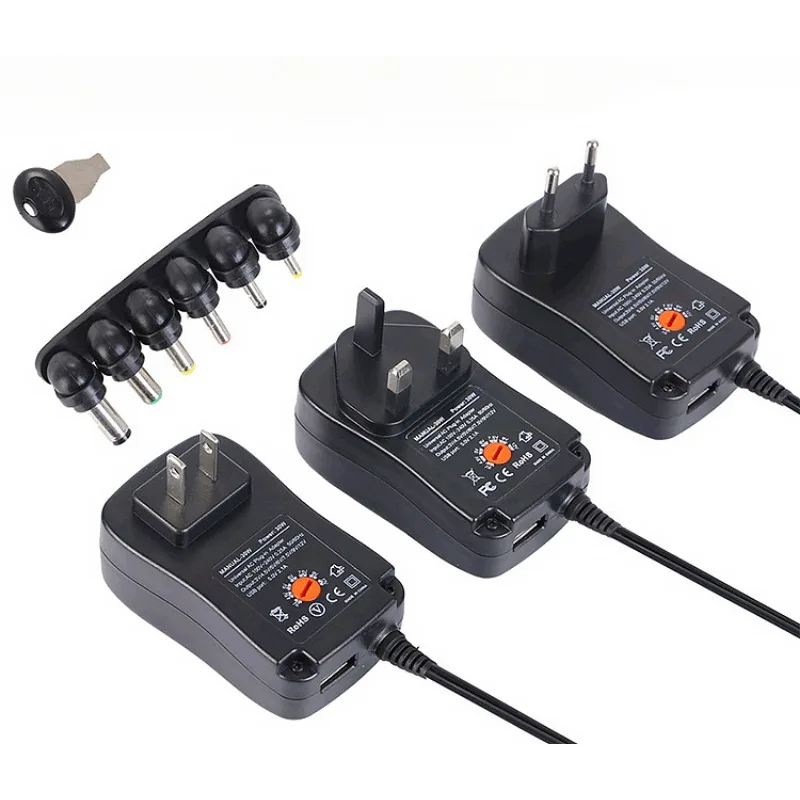 DC 12 voltage Adjustable Power Adapter AC 220V TO DC 3V -12V 1.2A 12W Power Supply Transformer 220V TO 12V Multi  Adapter Plug 6