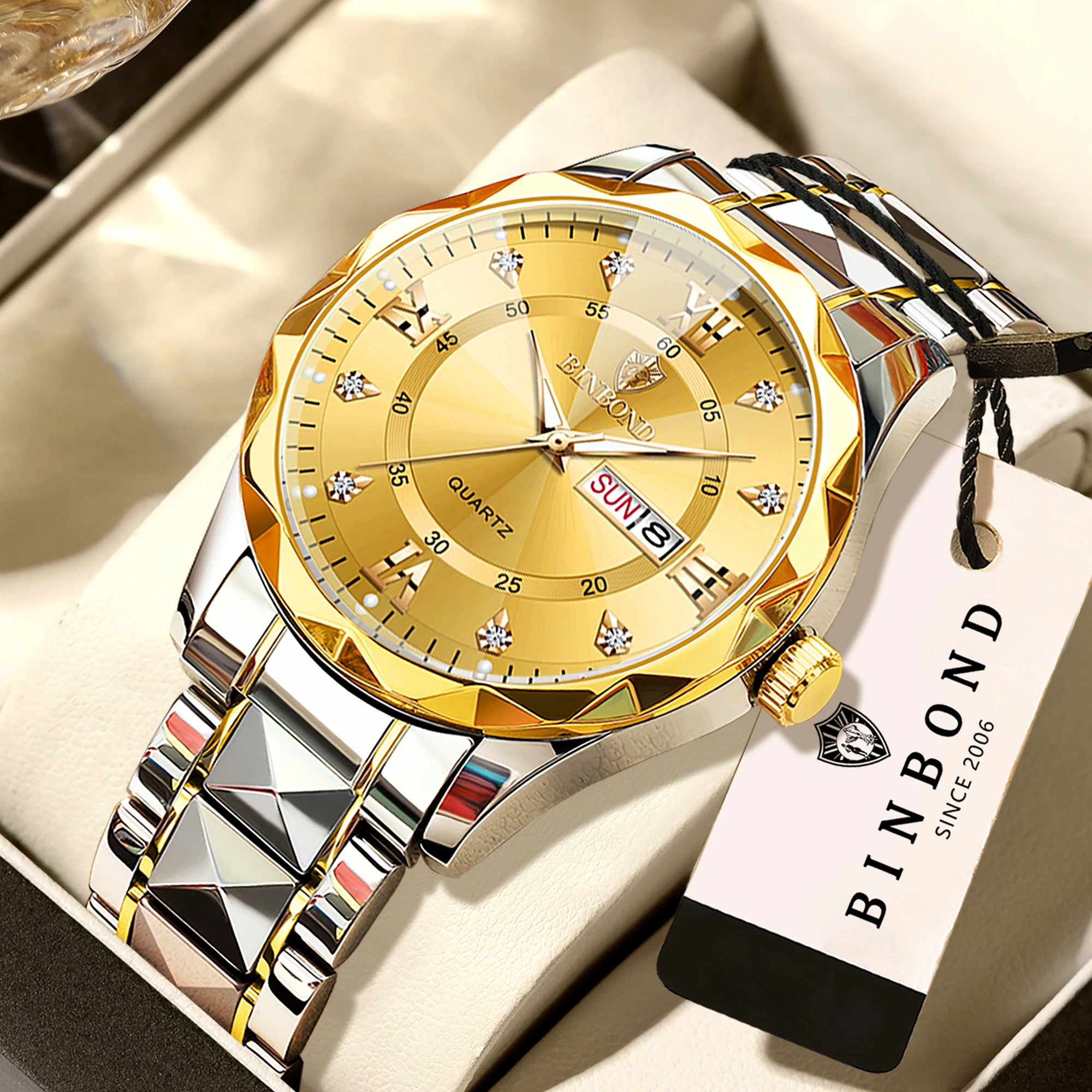 Men's Original Waterproof Quartz Watch with Week Display