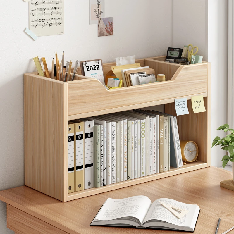 Simple bookshelf on the desktop small bookcase student dormitory desk storage rack