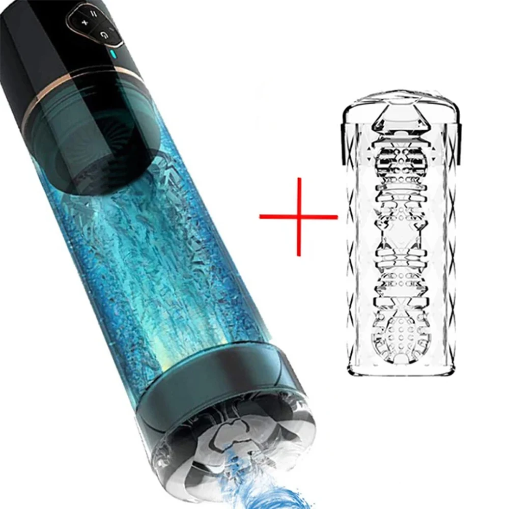 Wasserbad Penis vergrößerung Vakuumpumpe elektrische männliche Mastur bator Tasse Penis Verzögerung Training mit Spa Sex maschine für Mann Spielzeug 18